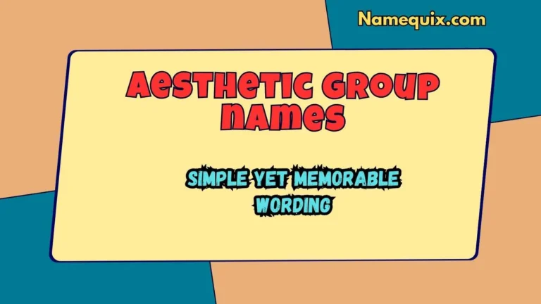 Aesthetic group names