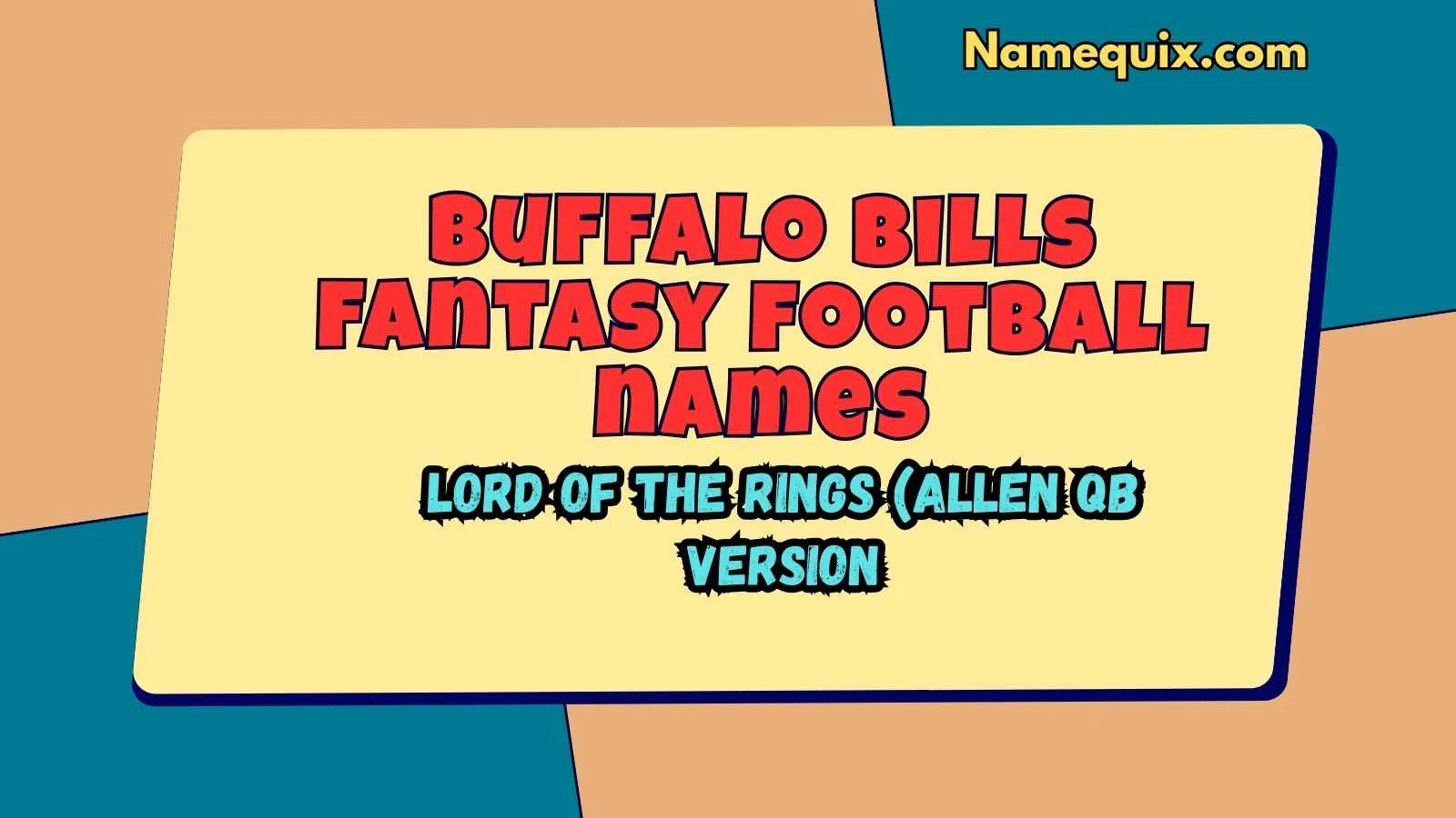 Buffalo bills fantasy football names