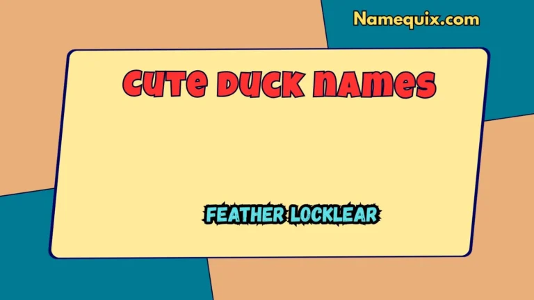 Cute duck names